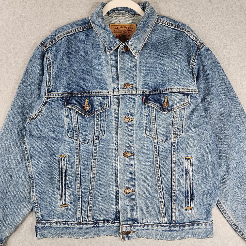 Vintage Levi's Denim Jacket Mens Medium Blue Trucker 70507-0389 Made USA 90s